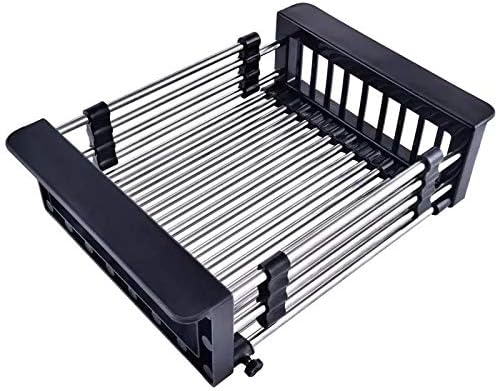 Adjustable Stainless Steel Sink Rack Drain Strainer Basket