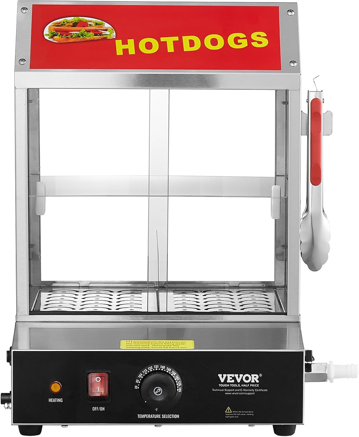 VEVOR Hot Dog Bun Steamer