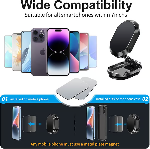 π Alloy Folding Magnetic Car Phone Holder