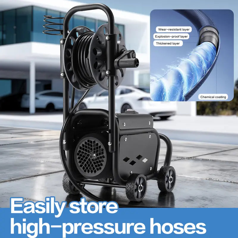Metoxa high-pressure washer, 2000W high power, equipped with 4 nozzles and a foam lance.