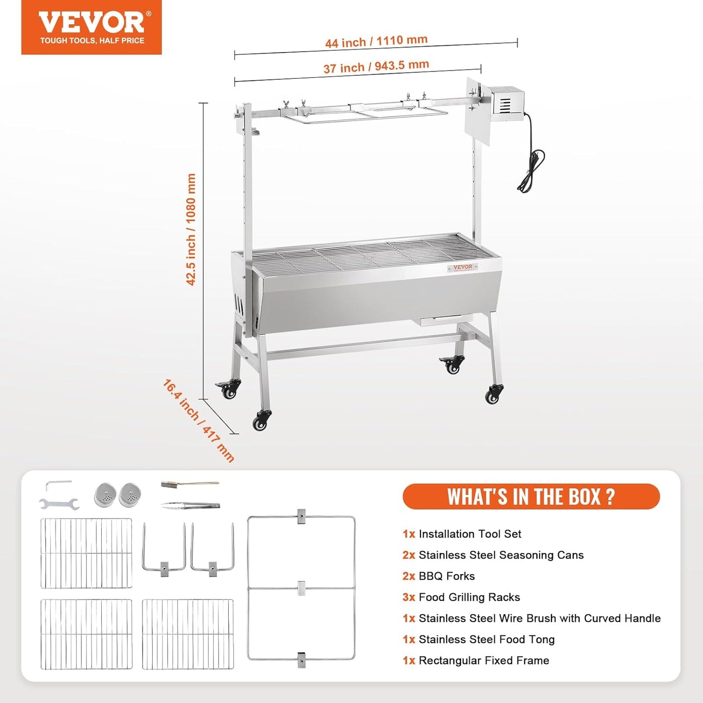 VEVOR Upgraded Grill and Rotisserie