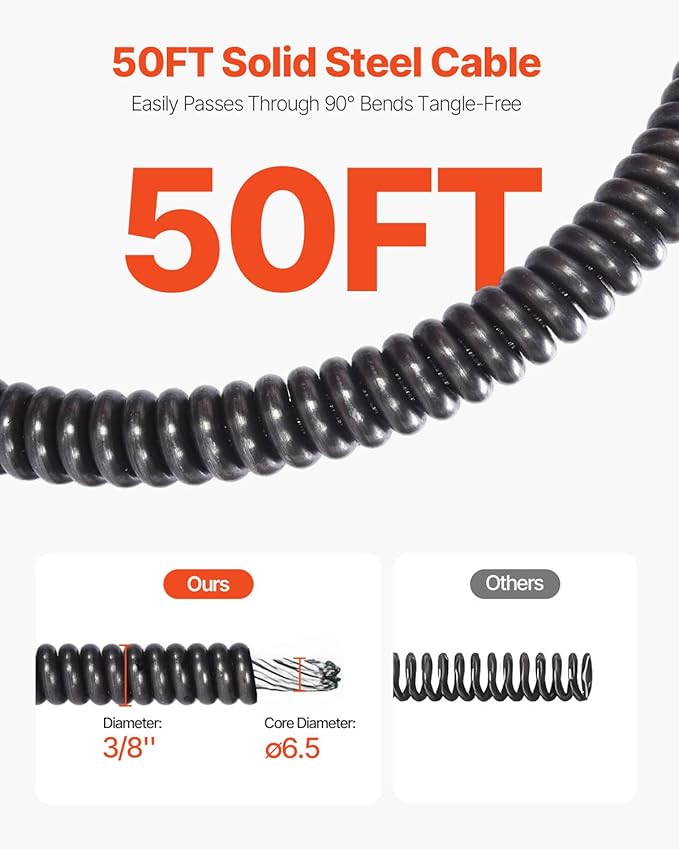 Limpiador de tubos con barrena y pedal VEVOR