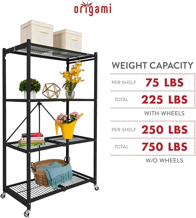 4-Tier Metal Folding Storage Rack
