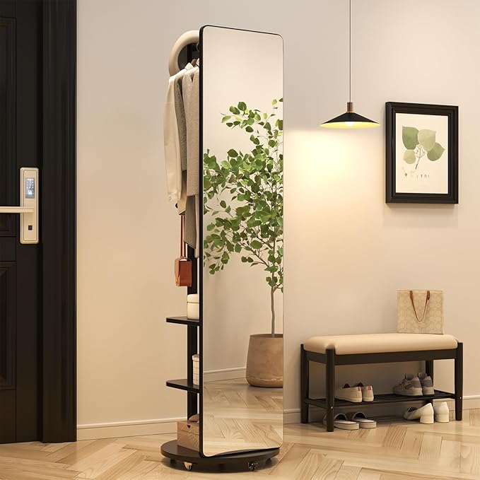 Full-length mirror with stand