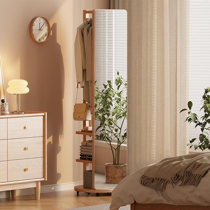 Full-length mirror with stand