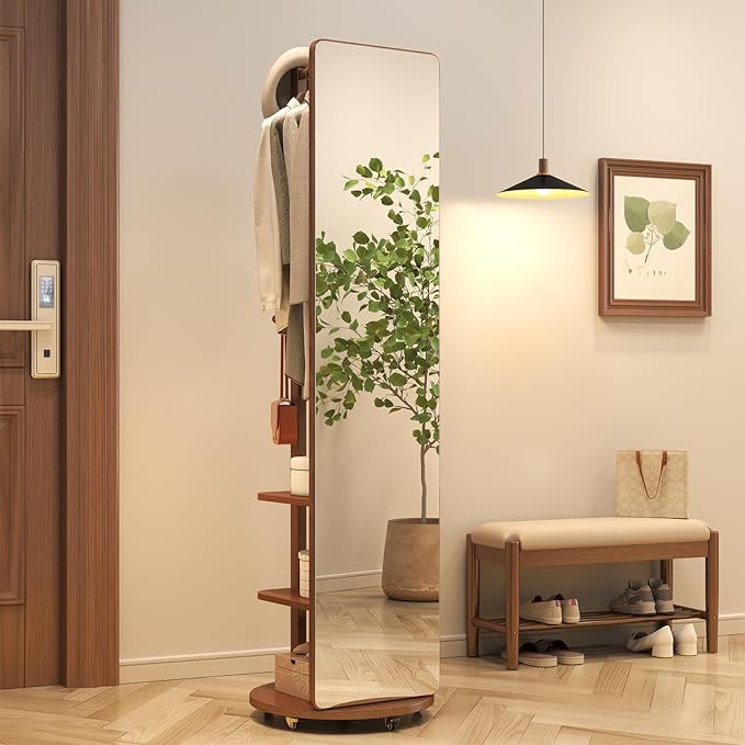 Full-length mirror with stand