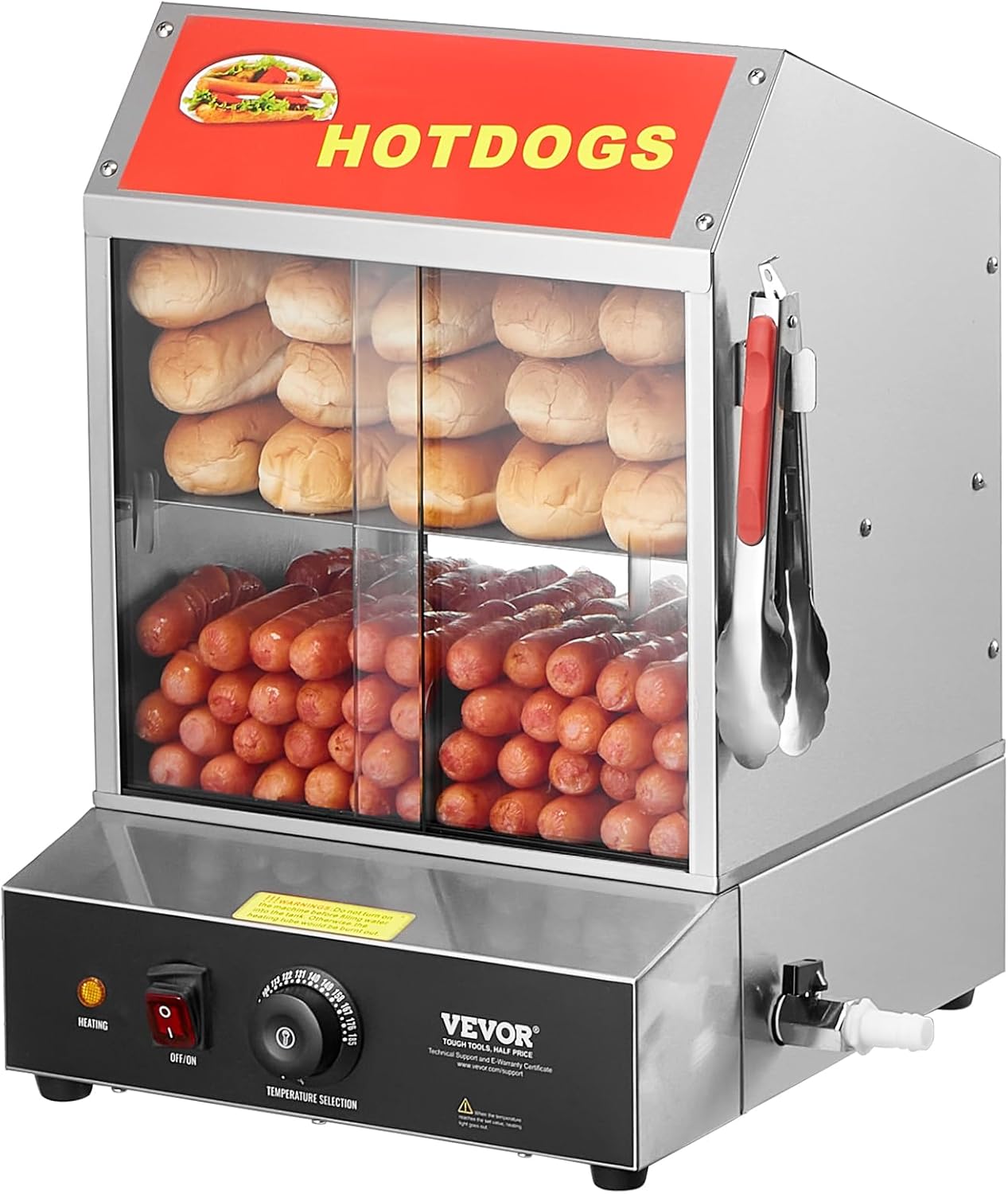 VEVOR Hot Dog Bun Steamer