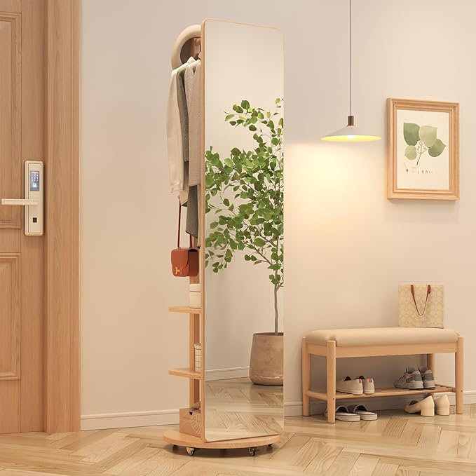 Full-length mirror with stand