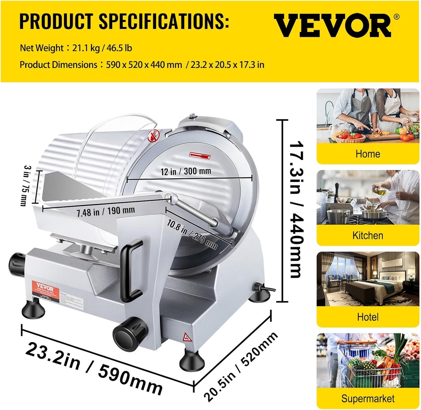 320-Watt VEVOR Meat Slicer
