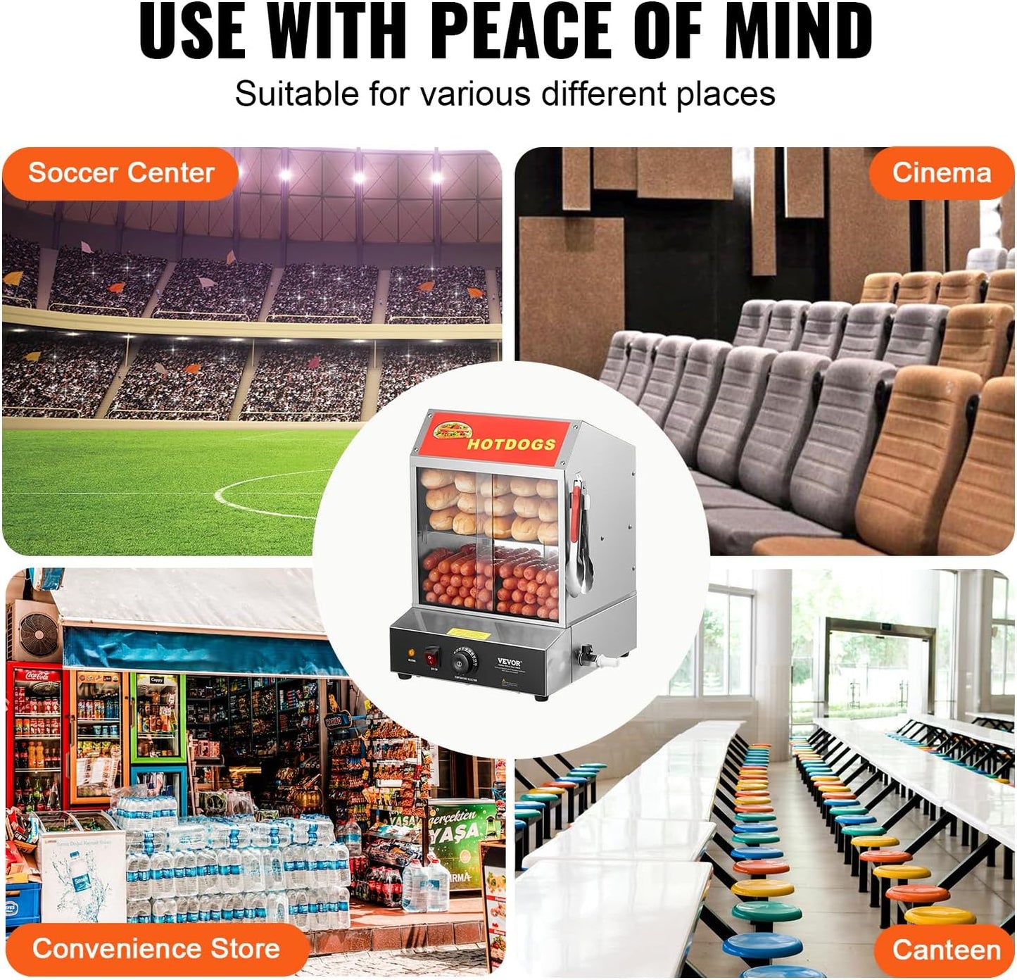 VEVOR Hot Dog Bun Steamer