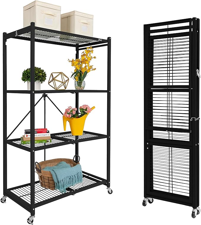 4-Tier Metal Folding Storage Rack