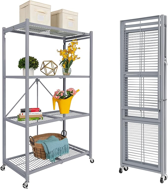 4-Tier Metal Folding Storage Rack