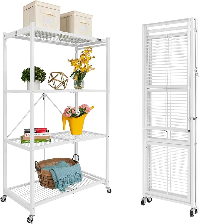 4-Tier Metal Folding Storage Rack