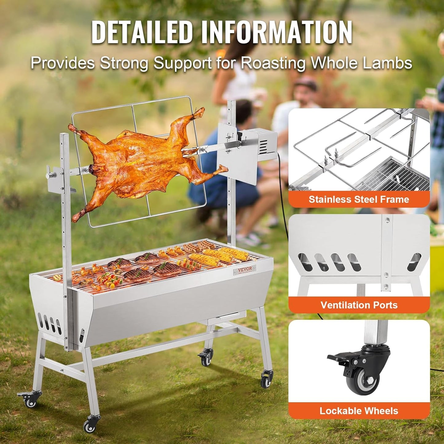 VEVOR Upgraded Grill and Rotisserie