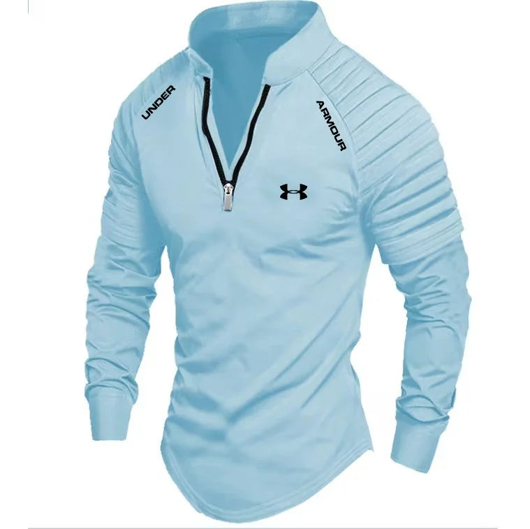 Men's Zip-Front Sports Shirt | Long Sleeve Casual