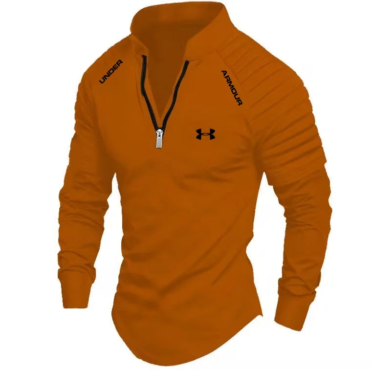 Men's Zip-Front Sports Shirt | Long Sleeve Casual