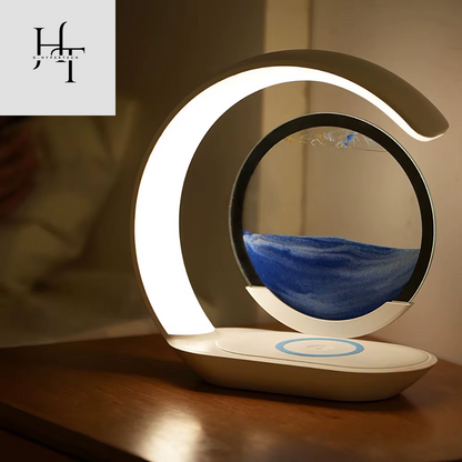 Wireless Charging Desk lamp with Sand Flow Painting