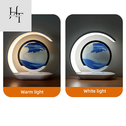Wireless Charging Desk lamp with Sand Flow Painting