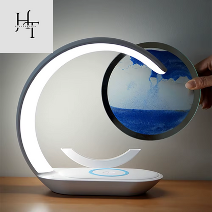 Wireless Charging Desk lamp with Sand Flow Painting