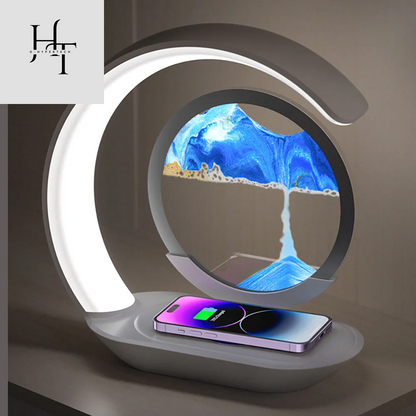 Wireless Charging Desk lamp with Sand Flow Painting